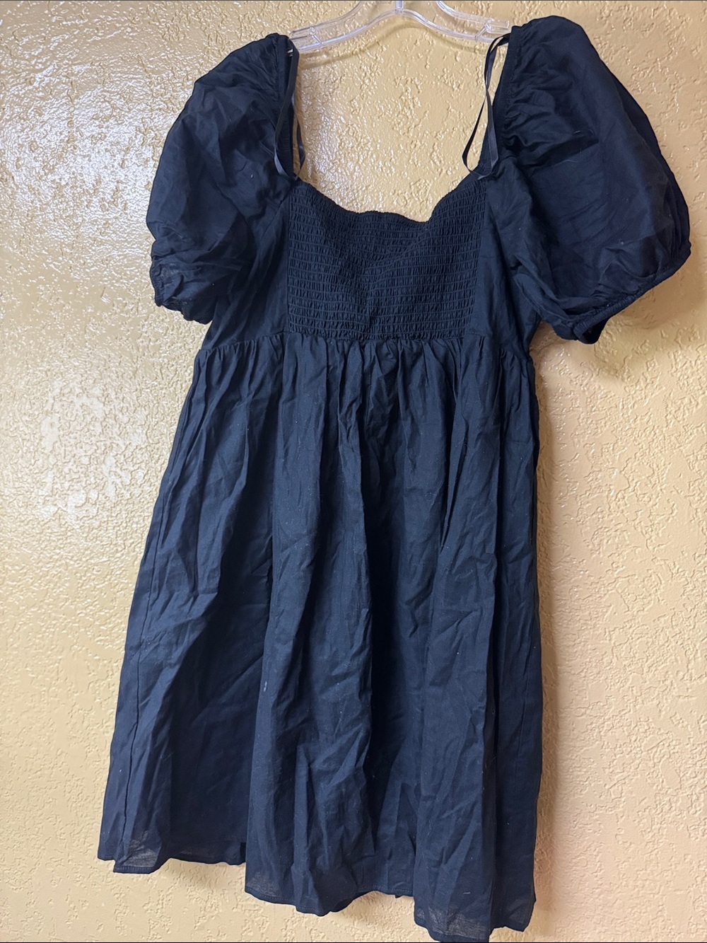 wild fable Navy Puff Sleeve Tie-Front Mini Dress - Picture 4 of 4